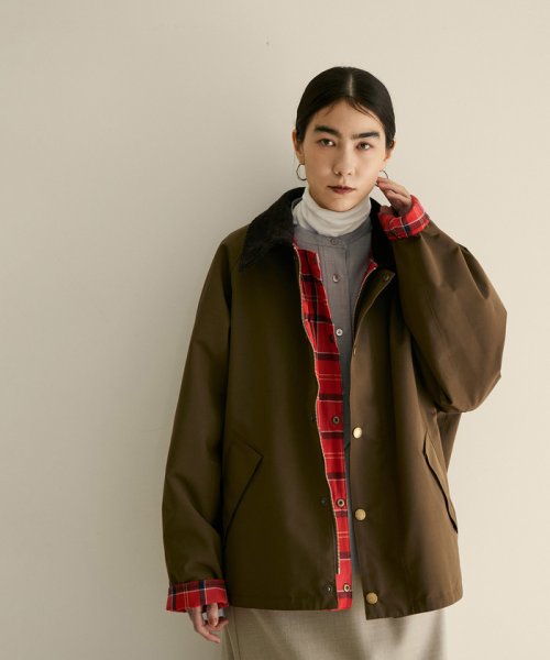 サロン　アダム　エ　ロペ(サロン　アダム　エ　ロペ)/【ドラマ着用】【Barbour for SALON】TRANSPORTリバーシブルチェックジャケット/ダークブラウン（20）