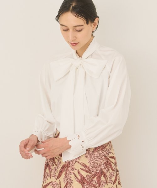 ANAYI(アナイ)/コンパクトコットン刺繍 ブラウス/ホワイト