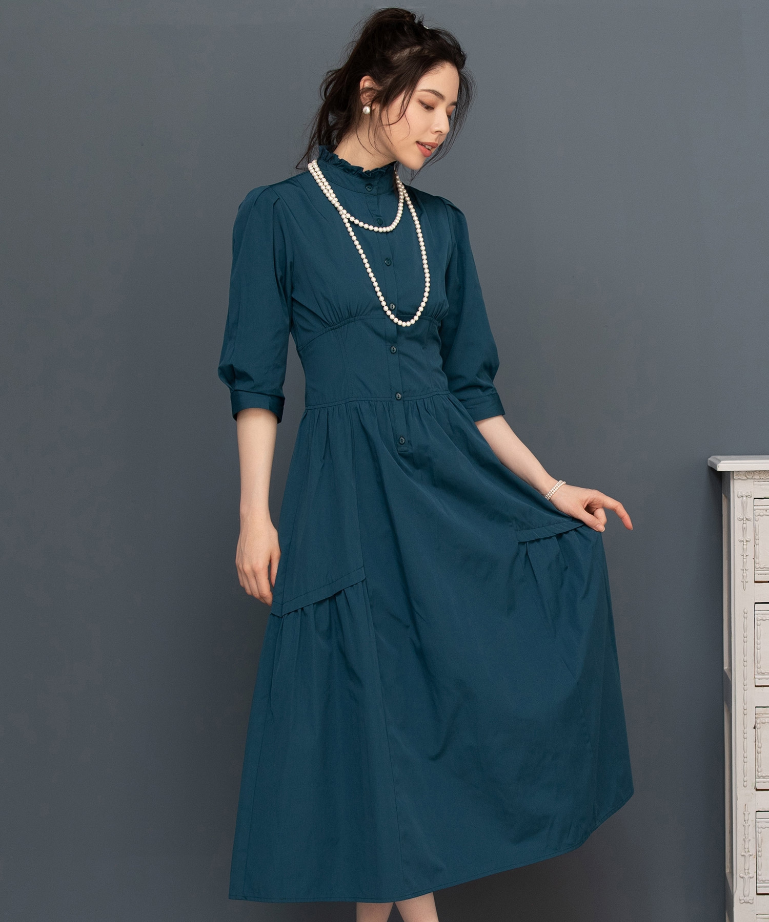 セール】 ドレス プラス(DRESS+) |ワンピース フレア Aライン 袖付き