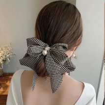 miniministore/千鳥格子柄リボンバレッタ ヘアクリップ/504816785