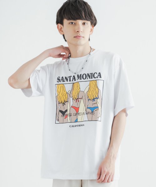 ロッキーモンロー Rocky Monroe Tシャツ 半袖 カットソー メンズ レディース サーフ アメカジ カリフォルニア ロゴ プリント カジュアル ストリート クルーネック ビッグシルエット オーバ Magaseek