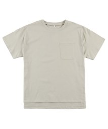 Spiritoso(スピリトーゾ)/ポケット付き Uネック Tシャツ/グレージュ