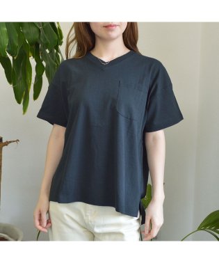 Spiritoso/ポケット付き Vネック Tシャツ/504819428