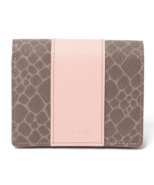 NINA RICCI(ニナリッチ（ウォレット）)/二つ折りコンパクト財布【グレインヌーボーパース】/ピンク