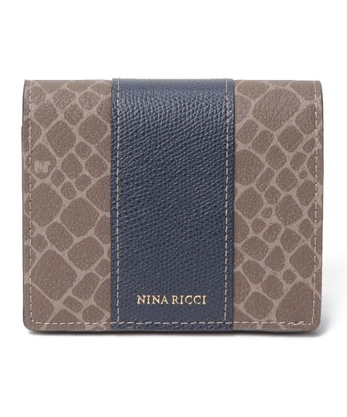 NINA RICCI(ニナリッチ（ウォレット）)/二つ折りコンパクト財布【グレインヌーボーパース】/ネイビー