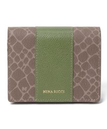NINA RICCI(ニナリッチ（ウォレット）)/二つ折りコンパクト財布【グレインヌーボーパース】/カーキ