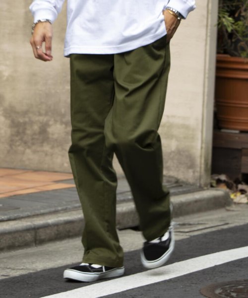 GLOSTER(GLOSTER)/【Dickies/ディッキーズ】T/C ツイルイージーパンツ ワイドチノ チノパン ルーズフィット/オリーブ