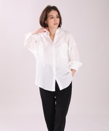 INED(イネド)/《大きいサイズ》フレンチリネンワイドシャツ/オフホワイト1