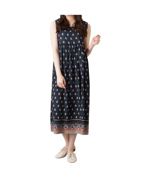 Navy ネイビー インド総柄ワンピース 5 6851 マックハウス レディース Mac House Women Magaseek Navy ネイビー インド総柄ワンピース 5 6851 マックハウス レディース Mac House Women Magaseek