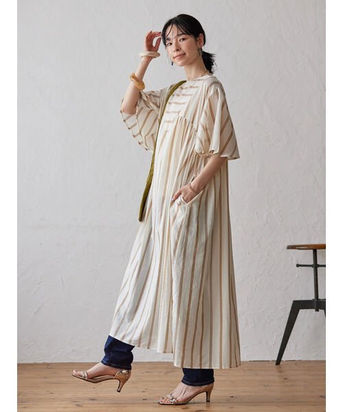 セール ストライプ袖フレアワンピース アメリカンホリック American Holic Magaseek