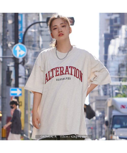 セール カレッジロゴ アンサンブル Tシャツ メンズ オーバーサイズ レディース ビッグtシャツ 綿100 ビッグシルエット トップス 半袖 カットソー レイヤード ワンフォークロージング 1111clothing Magaseek
