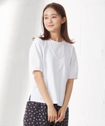 J.PRESS LADIES(J．プレス　レディス)/【UVケア・接触冷感】コンパクトコットンスムース タックスリーブ カットソー/ホワイト系