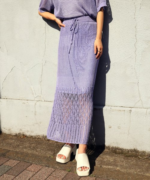 セール クロッシェ編みロングスカート セットアップ着用可 アナップミンピ Anap Mimpi Magaseek