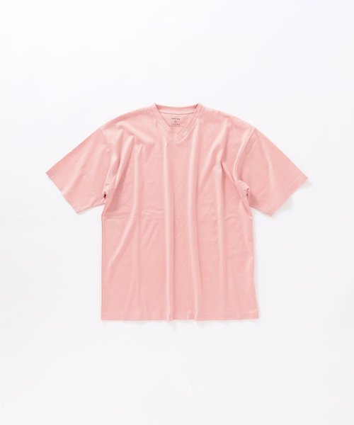 SHIPS any MEN(シップス　エニィ　メン)/SHIPS any: SUPIMA コットン Vネック 半袖 Tシャツ/ピンク