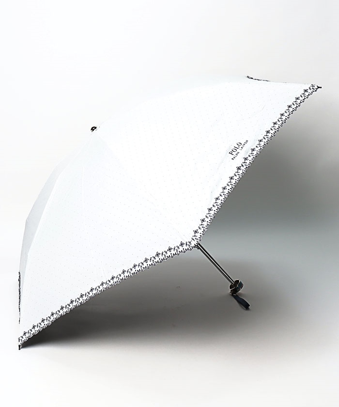 晴雨兼用折りたたみ日傘 ドット 刺繍(504815887) | ポロラルフローレン 