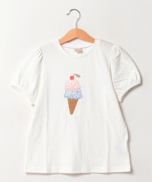 petit main(プティマイン)/【涼感】アイスモチーフTシャツ/オフホワイト