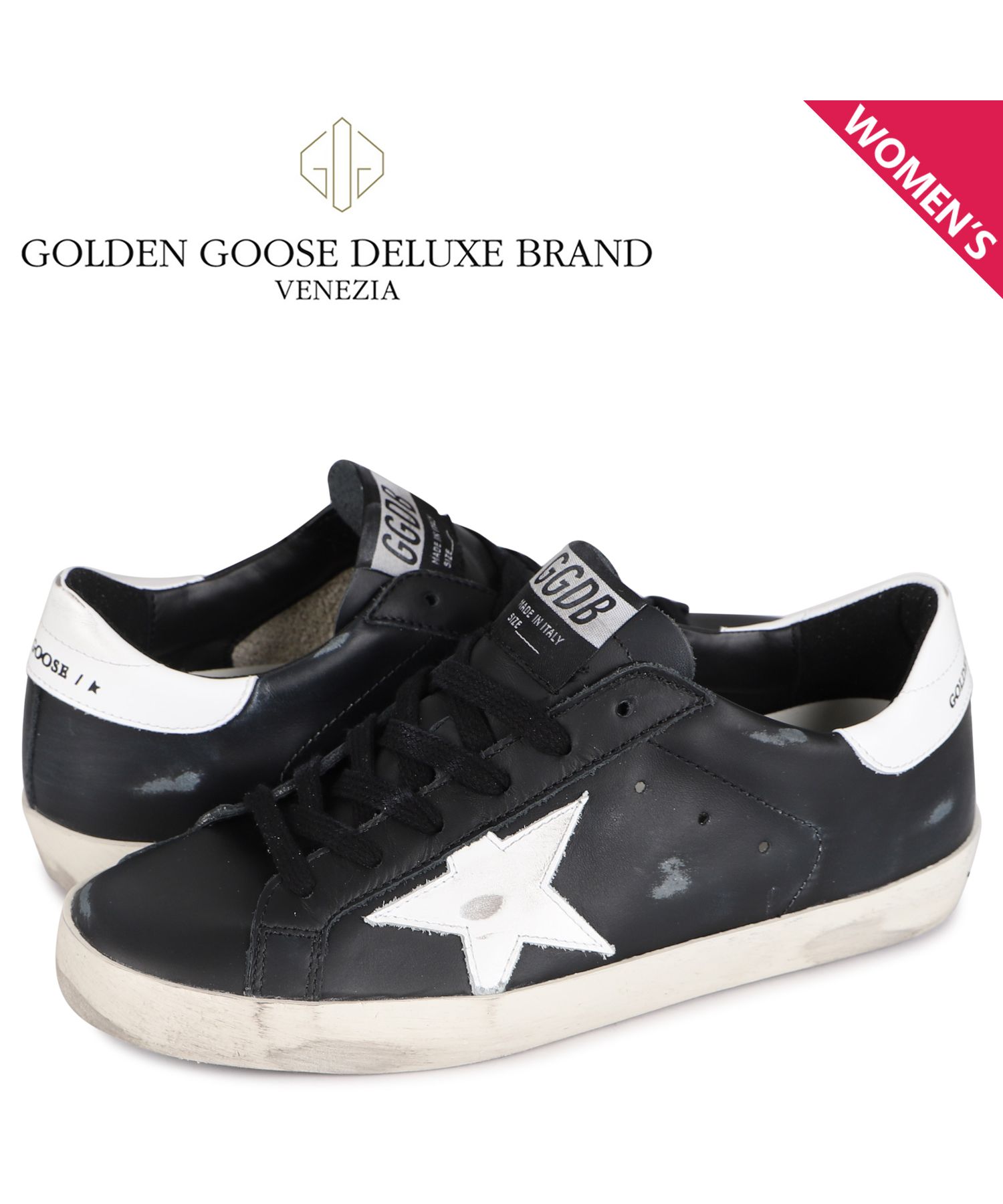 ゴールデングース Golden Goose スニーカー スーパースター レディース SUPER STAR ブラック 黒  GWF00101.F000321.802(504823891) | ゴールデングース(GoldenGoose)