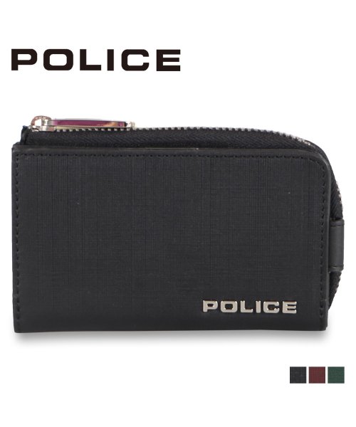 ポリス Police キーケース 小銭入れ コインケース メンズ L字ファスナー 5連 トレント Trento ブラック ワイン レッド グリーン 黒 Pa 7 ポリス Police Magaseek