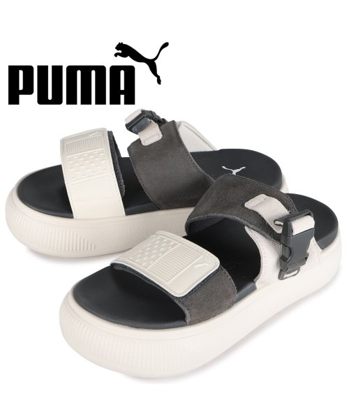 PUMA(プーマ)/PUMA プーマ スウェード マユ ウィメンズ サンダル スライドサンダル レディース 厚底 スエード SUEDE MAYU SANDAL WMNS/ダークグレー