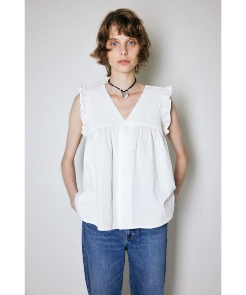 moussy(マウジー)/SHIRRING GATHER トップス/O/WHT1