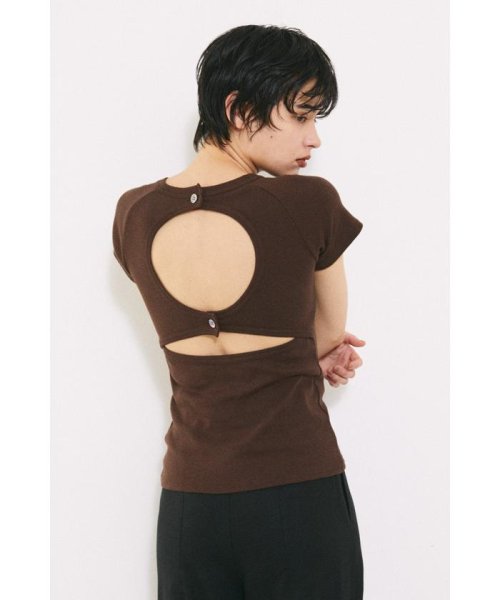 BLACK BY MOUSSY(ブラックバイマウジー)/back design t－shirt/BRN