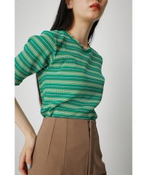 AZUL by moussy/MULTICOLOR BORDER RIB TOPS/504824611