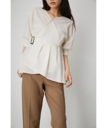AZUL by moussy(アズールバイマウジー)/SIDE BELT CACHE－COEUR BLOUSE/O/WHT1