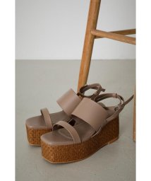 AZUL by moussy(アズールバイマウジー)/DOUBLE BELT JUTE SANDALS/BEG