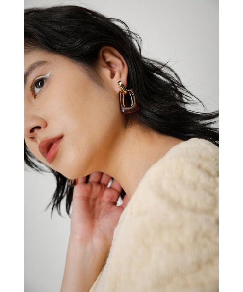 AZUL by moussy(アズールバイマウジー)/SQUARE CLEAR EARRINGS/柄BRN5