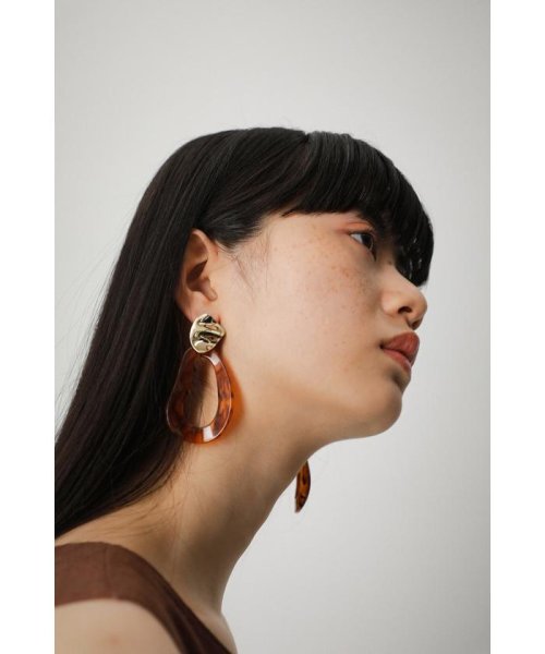 AZUL by moussy(アズールバイマウジー)/MARBLE ACRYL ROUND EARRINGS/柄BRN5