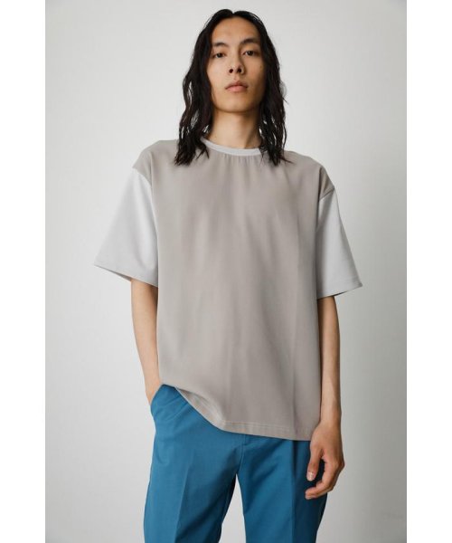 AZUL by moussy(アズールバイマウジー)/DIFFERENT MATERIAL DOCKING TEE/BEG