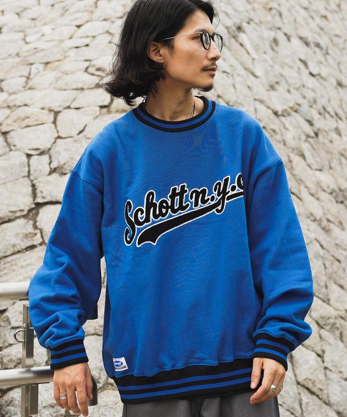 セール】LINE RIB CREW SWEAT/ラインリブ クルーネック スウェット