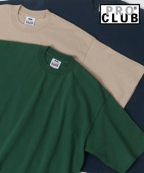 LAZAR(ラザル)/【Lazar】PRO CLUB/プロクラブ ビッグシルエット ヘビーウェイト クルーネック Tシャツ/無地T メンズ 半袖/ダークグリーン