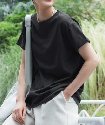 coca(コカ)/【汗染み防止】撥水加工クルーネックTシャツ/BLACK