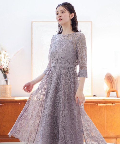 セール】結婚式 ワンピース パーティードレス レース 2way バック 