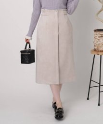 Couture Brooch(クチュールブローチ)/【しっとり、軽い、暖かい。】スウェード調ナロータイトスカート/ライトグレー（011）