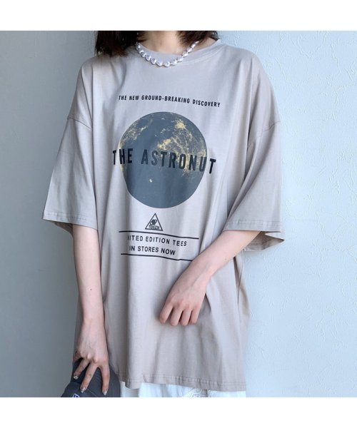 CRB(シーアールビー)/アースロゴTシャツ/ベージュ