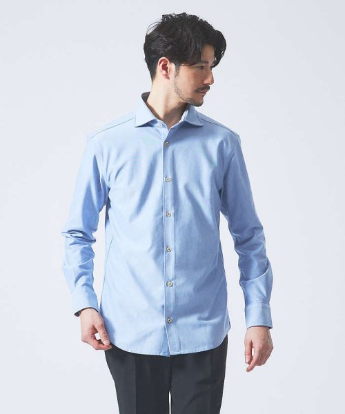 ABAHOUSE(ABAHOUSE)/【FLEX SHIRTS】36ゲージ コットン モクロディ シャツ/サックスブルー