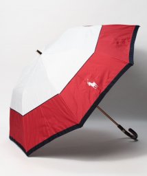 POLO RALPH LAUREN(umbrella)(ポロラルフローレン（傘）)/晴雨兼用折りたたみ日傘　切継 2トーン/ホワイト