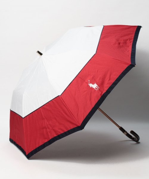 POLO RALPH LAUREN(umbrella)(ポロラルフローレン（傘）)/晴雨兼用折りたたみ日傘　切継 2トーン/ホワイト