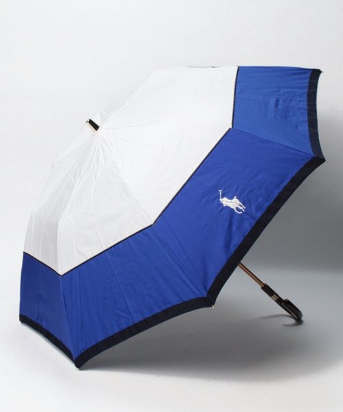 POLO RALPH LAUREN(umbrella)(ポロラルフローレン（傘）)/晴雨兼用折りたたみ日傘　切継 2トーン/オフホワイト