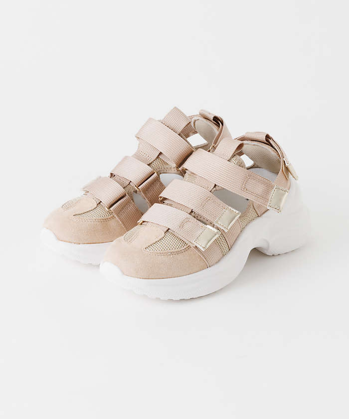 AuBANNISTER 【販売店舗限定】ベルクロスポーツサンダル ピンクベージュ S AuBANNISTER 【販売店舗限定】ベルクロスポーツサンダル ピンクベージュ S