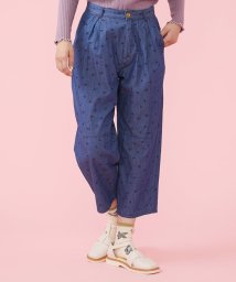 Jocomomola(ホコモモラ)/Brillar 刺繍デニムパンツ/ブルー