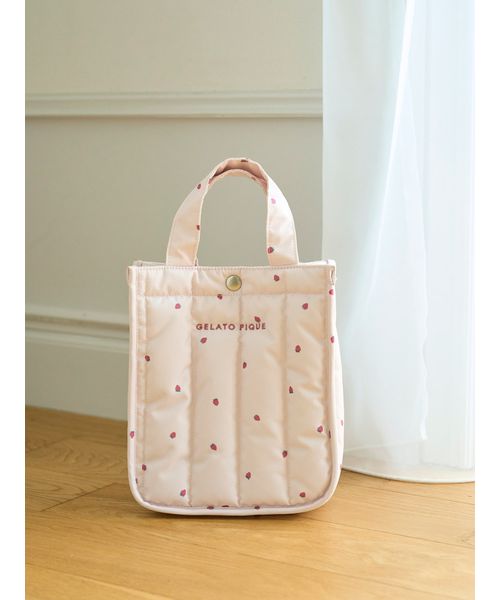 GELATOPIQUECAT & DOG 【CAT & DOG】【販路限定商品】ストロベリーキルティングお散歩バッグS PNK F GELATOPIQUECAT & DOG 【CAT & DOG】【販路限定商品】ストロベリーキルティングお散歩バッグS PNK F