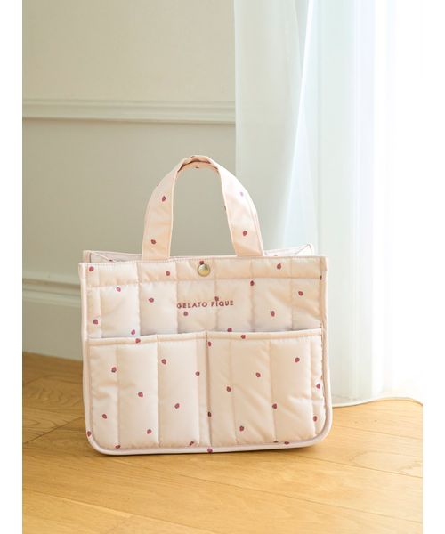 GELATOPIQUECAT & DOG 【CAT & DOG】【販路限定商品】ストロベリーキルティングお散歩バッグM PNK F GELATOPIQUECAT & DOG 【CAT & DOG】【販路限定商品】ストロベリーキルティングお散歩バッグM PNK F