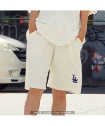 1111clothing(ワンフォークロージング)/LA スウェット ショートパンツ メンズ ショーツ レディース ワイドショーツ 綿100% 裏毛 ハーフパンツ ワイド 短パン セットアップ 可能 ロゴ 刺繍 /ホワイト