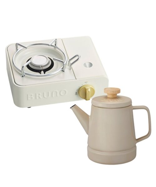 BRUNO(ブルーノ)/カセットコンロミニ＆ホーローケトル 1.6L セット/アイボリー