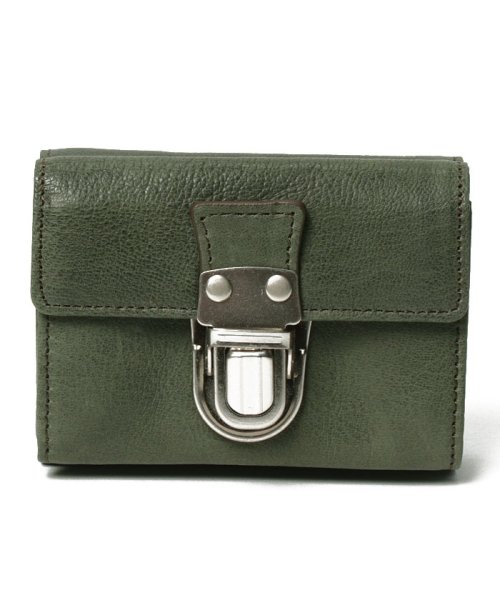 PATRICK STEPHAN(パトリックステファン)/Leather trifold wallet ’cartable’/オリーブ