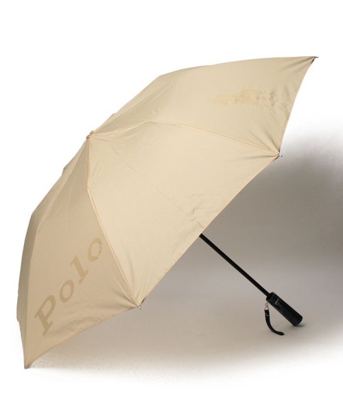 POLO RALPH LAUREN(umbrella)(ポロラルフローレン（傘）)/楽折傘　無地×カラーポロポニー/ベージュ