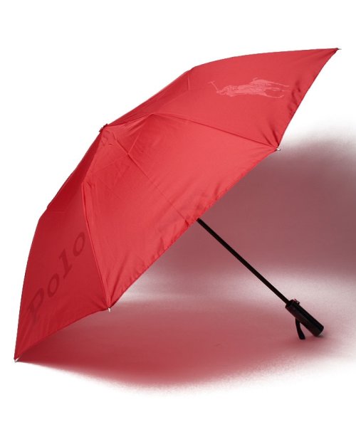 POLO RALPH LAUREN(umbrella)(ポロラルフローレン（傘）)/楽折傘　無地×カラーポロポニー/レッド